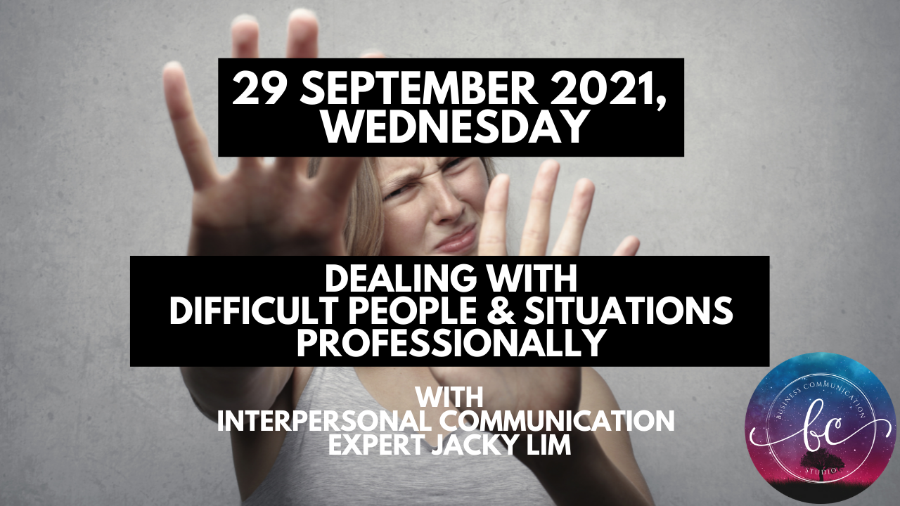 Course Banner – Dealing with Difficult People and Situations Professionally (29 September 2021)
