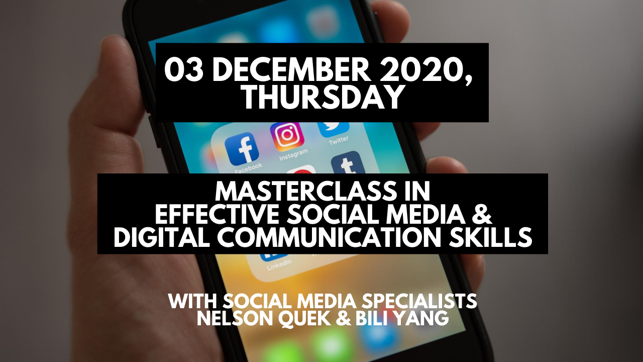 Course Banner – Masterclass in Effective Social Media and Digital Communication Skills (03 December 2020)