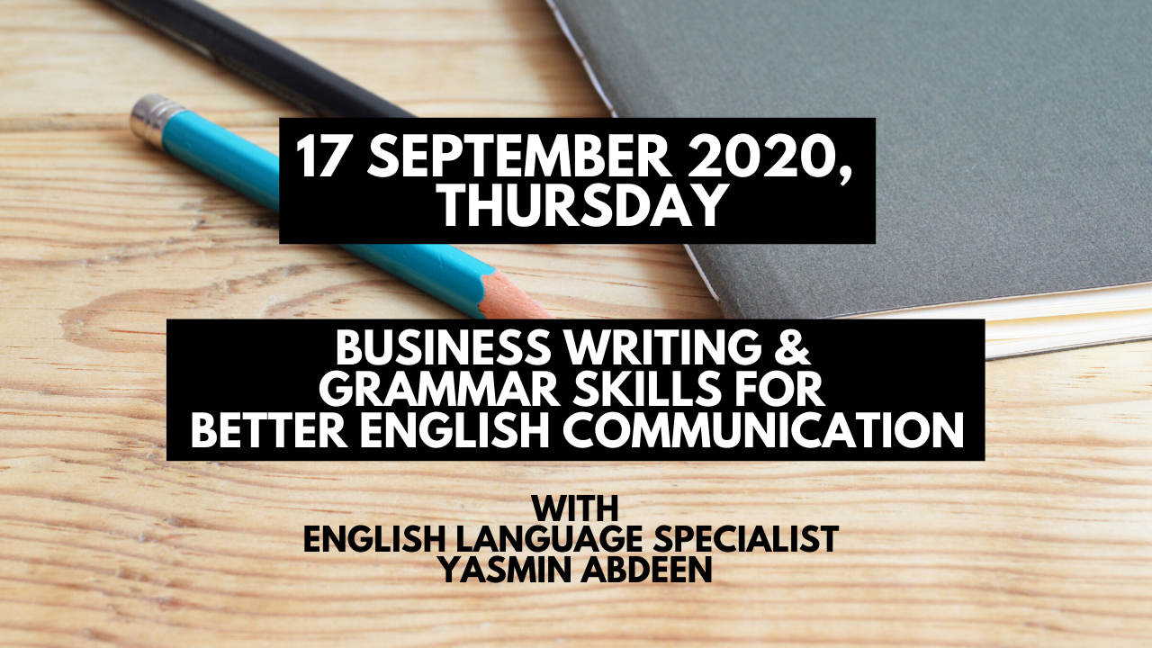 Event Banner – Business Writing and Grammar Skills for Better English Communication (17 September 2020) – New